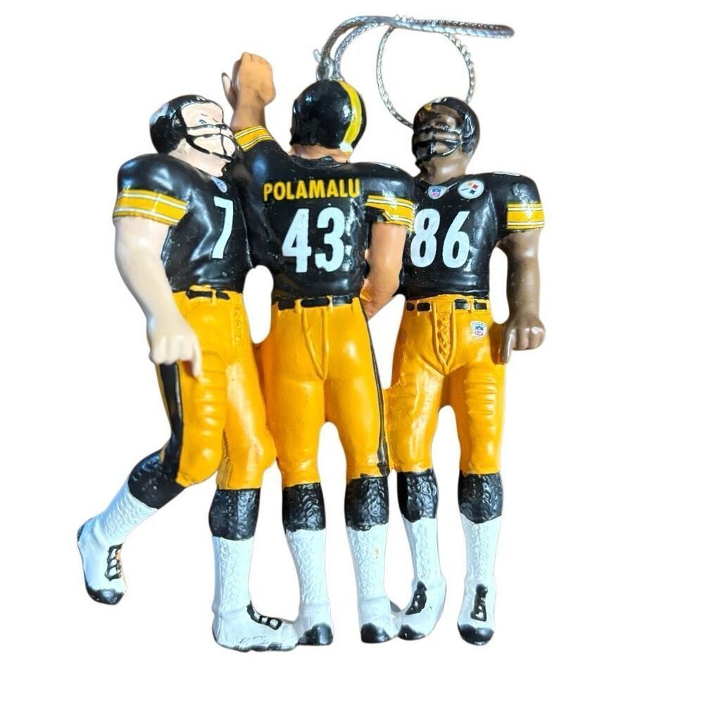FOCO Pittsburgh Steelers 3 Player Christmas Ornament